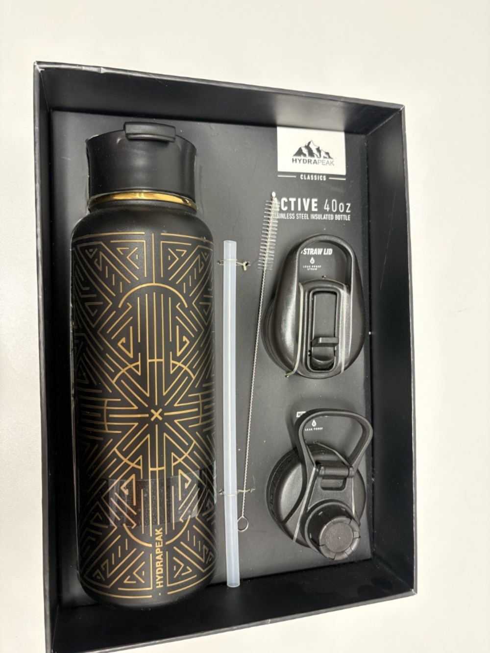 Hydrapeak Active 40 oz. Insulated Stainless Steel Water Bottle Set - NEW.